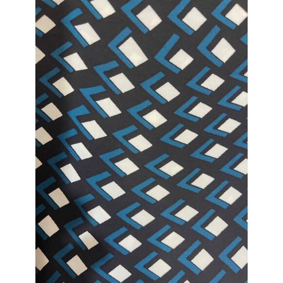 INC Geometric Print Zip Front Sleeveless Blouse Top XXL turquoise black white - Picture 3 of 10